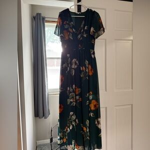 Baltic Born Floral Maxi Dress - Green and Orange